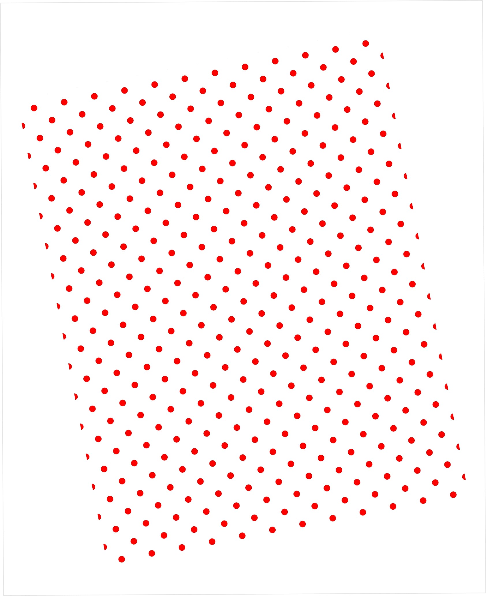 Red swiss dots pattern on white