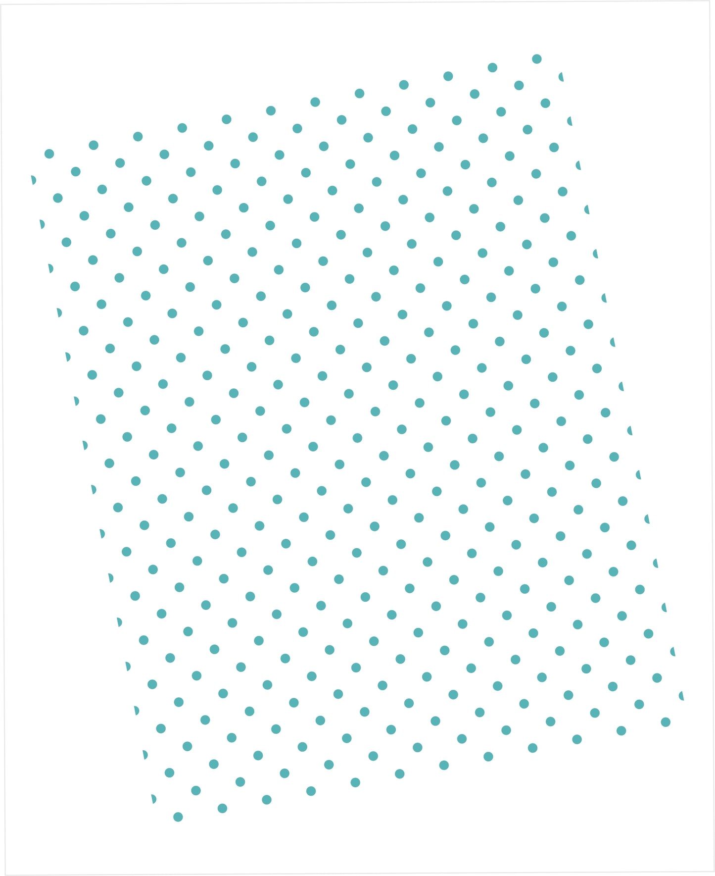 Turquoise swiss dots pattern on white