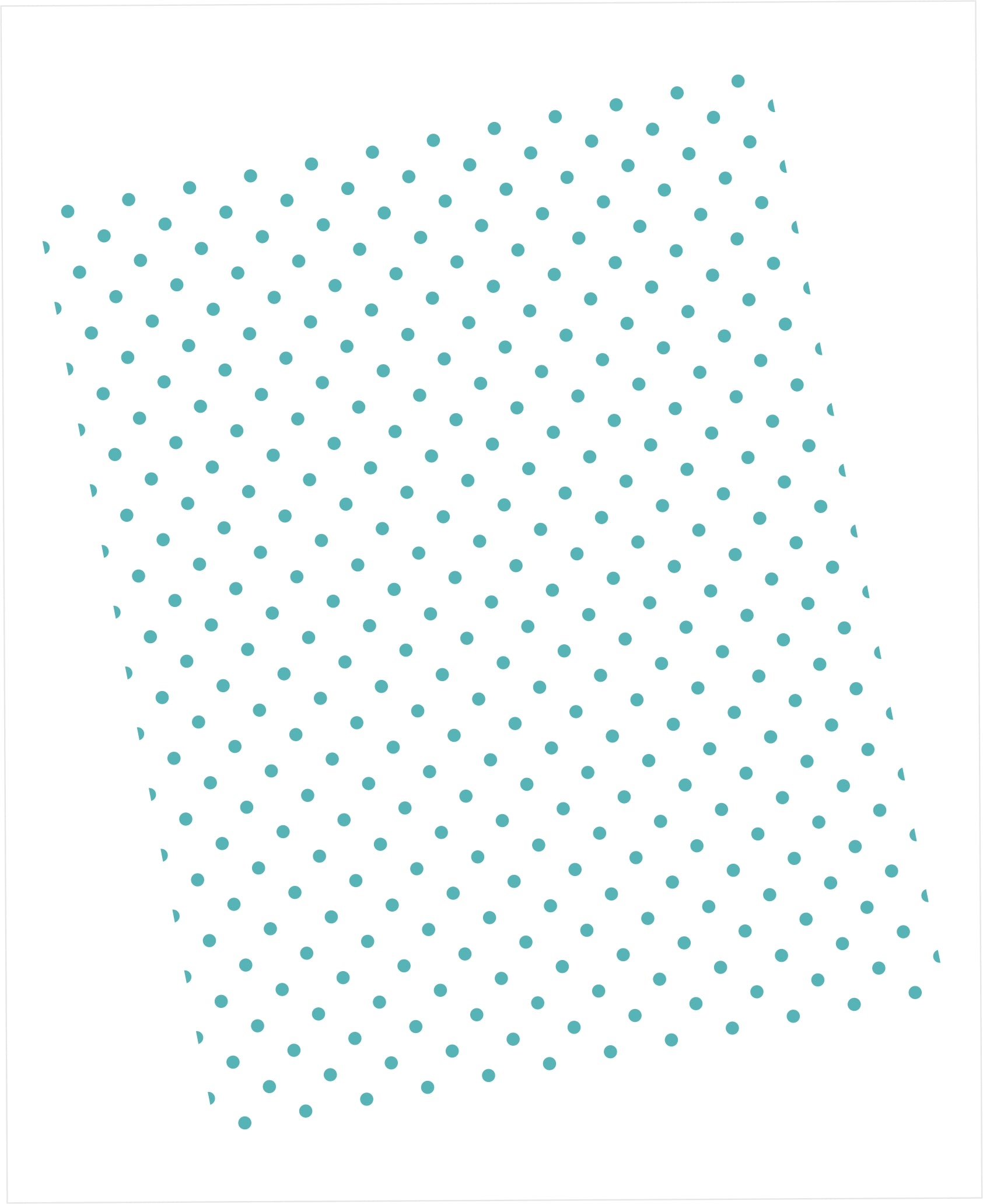 Turquoise swiss dots pattern on white