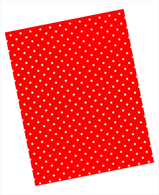 Cardstock with white swiss dots pattern on red background