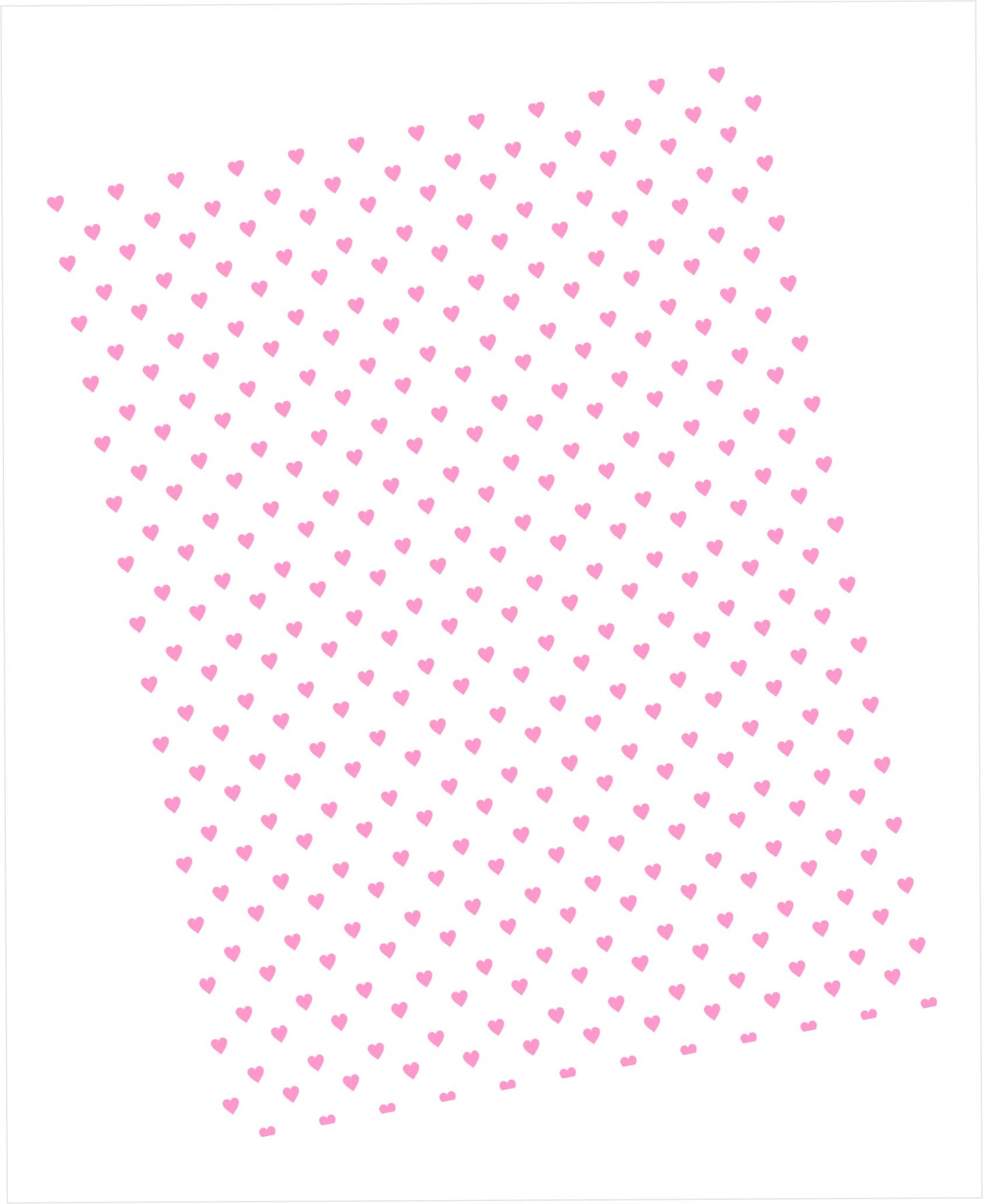 Cardstock with teeny tiny pink hearts pattern on white background