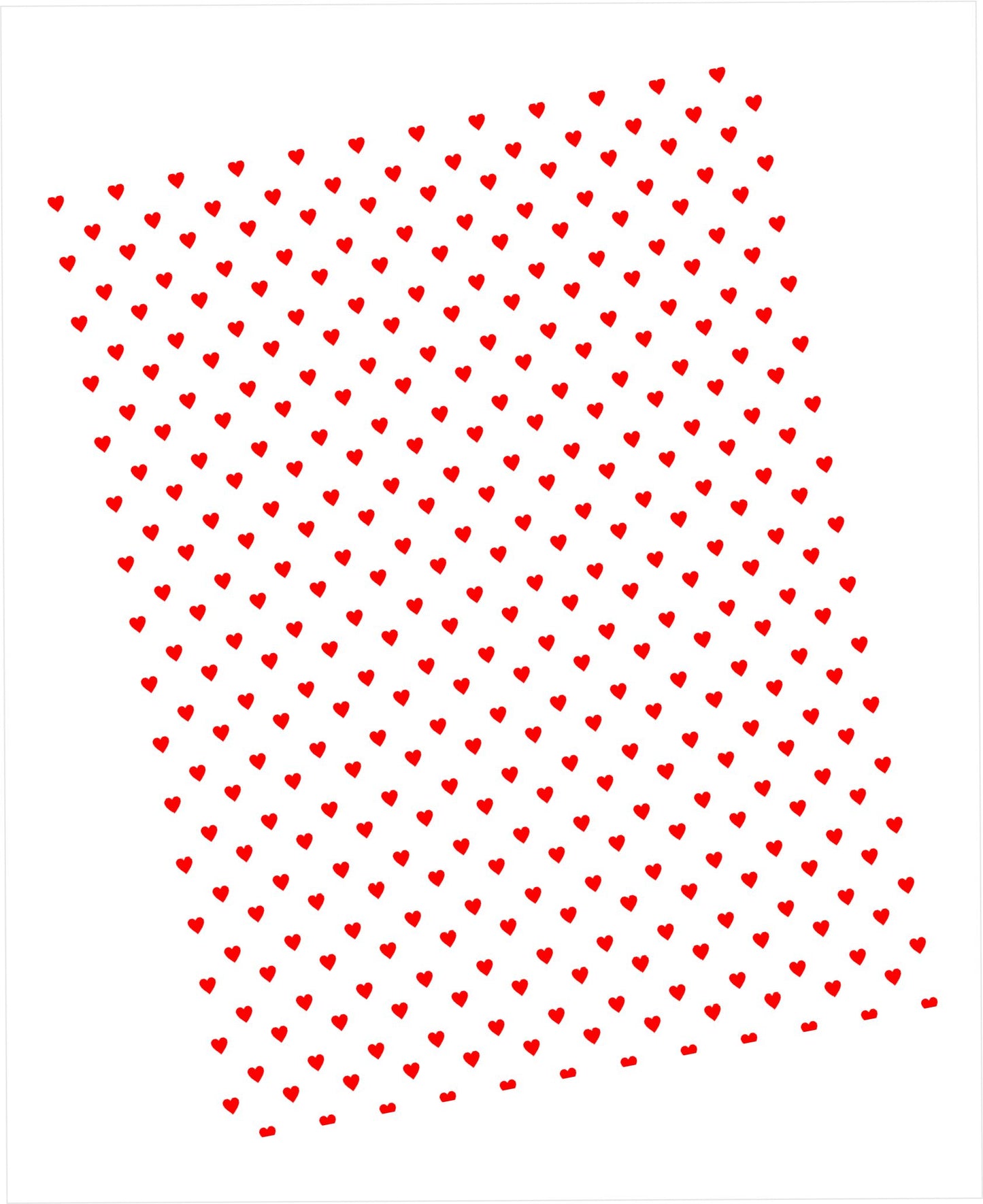 Cardstock with teeny tiny red hearts pattern on white background