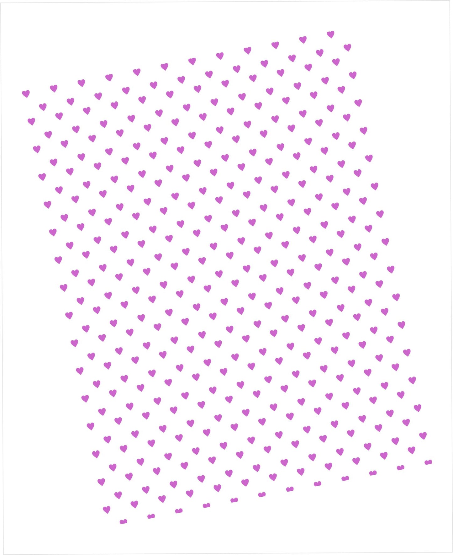 Cardstock with teeny tiny violet hearts pattern on white background