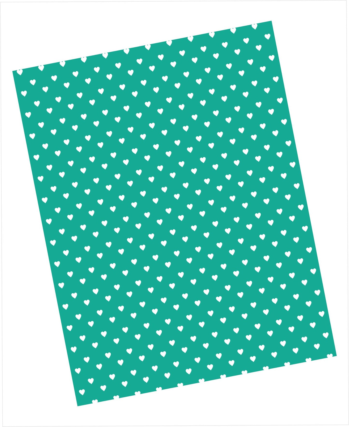 Cardstock with teeny tiny white hearts pattern on green blue background