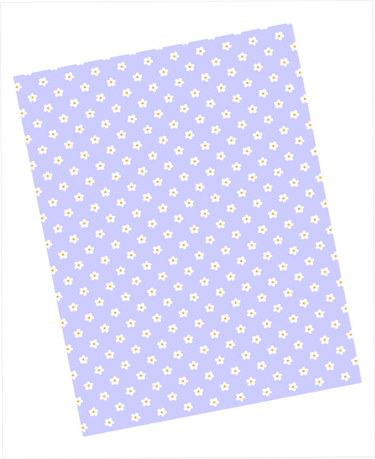 Cardstock with tiny white flowers pattern on lilac background