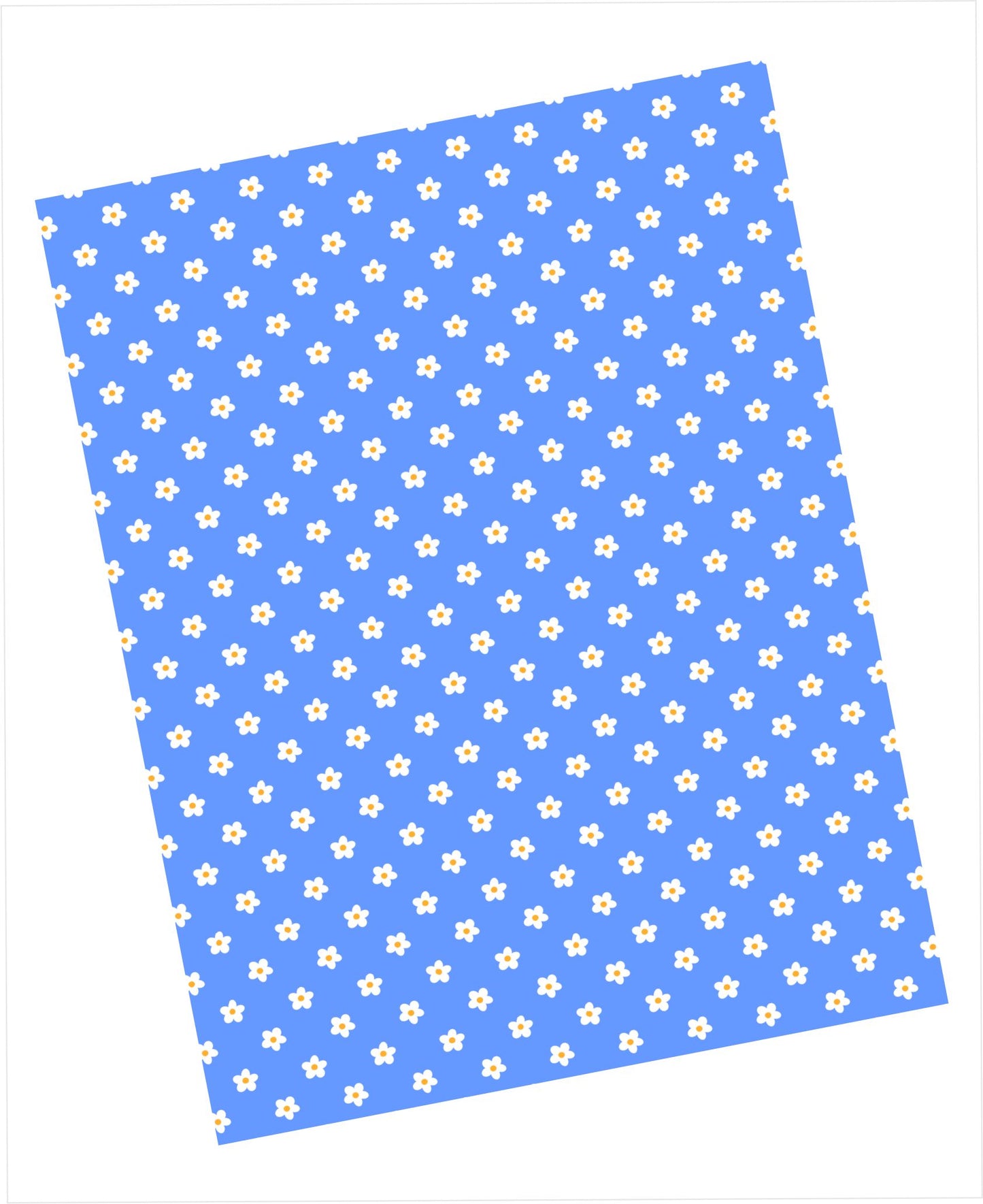 Cardstock with tiny white flowers pattern on powder blue background
