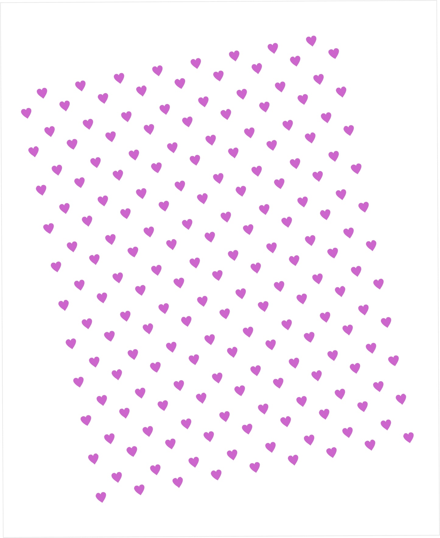 Cardstock with tiny violet hearts pattern on white background