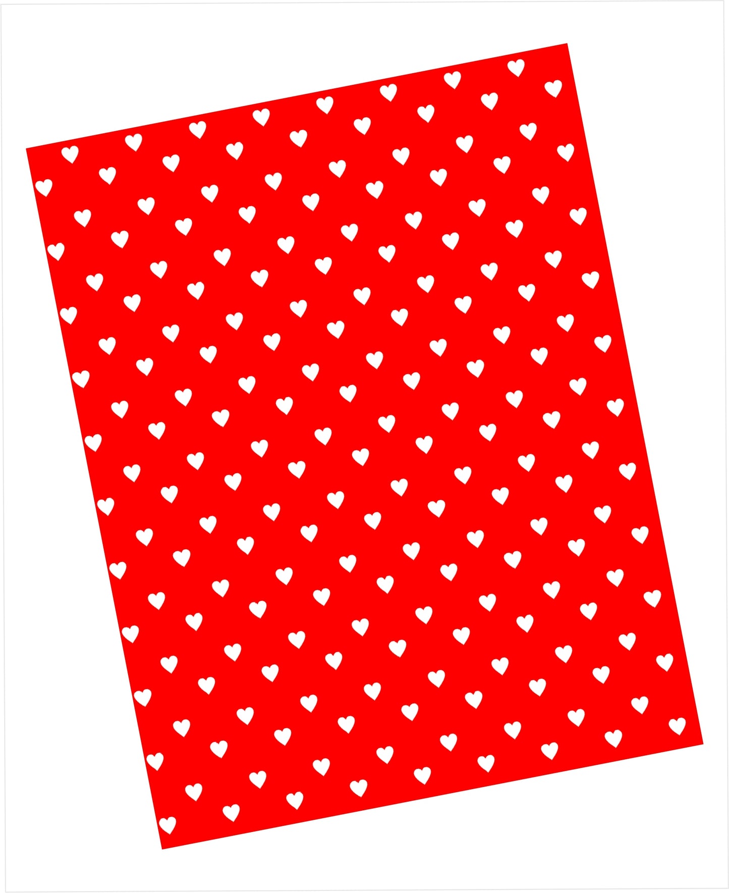 White tiny hearts pattern on red