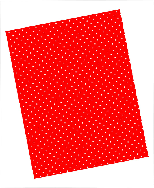Cardstock with tiny white swiss dots pattern on red background